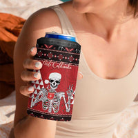 Personalized Hawaii Skull Christmas 4 in 1 Can Cooler Tumbler Mele Kalikimaka Hawaiian Kakau LT14 - Polynesian Pride