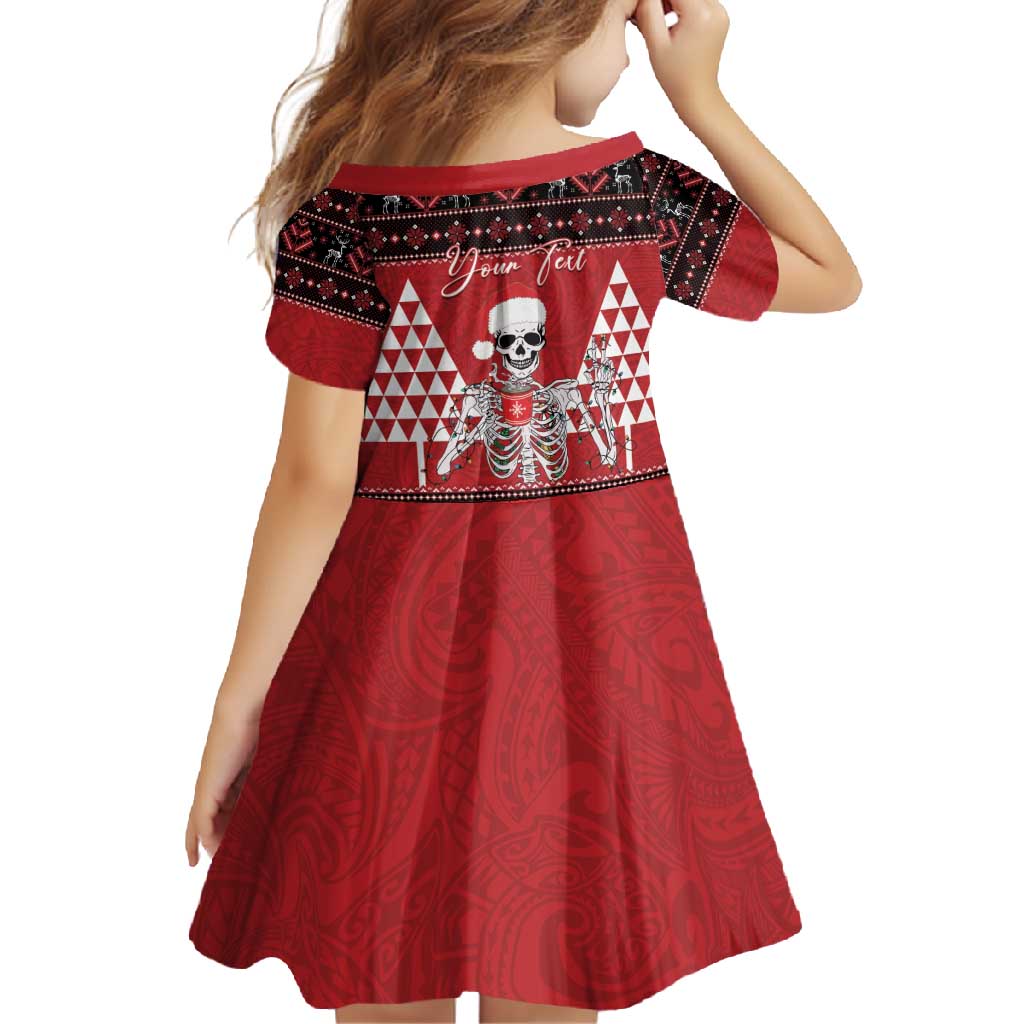 Personalized Hawaii Skull Christmas Family Matching Mermaid Dress and Hawaiian Shirt Mele Kalikimaka Hawaiian Kakau LT14 - Polynesian Pride