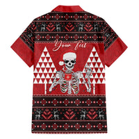 Personalized Hawaii Skull Christmas Family Matching Off The Shoulder Long Sleeve Dress and Hawaiian Shirt Mele Kalikimaka Hawaiian Kakau LT14 - Polynesian Pride