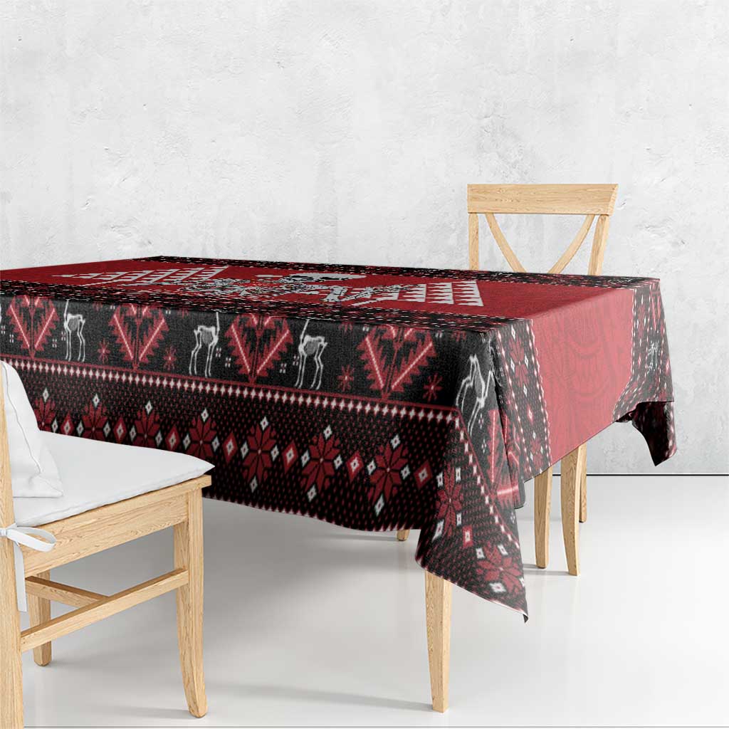 Personalized Hawaii Skull Christmas Tablecloth Mele Kalikimaka Hawaiian Kakau LT14 - Polynesian Pride