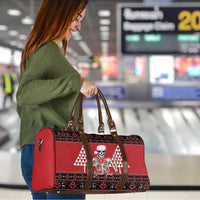 Personalized Hawaii Skull Christmas Travel Bag Mele Kalikimaka Hawaiian Kakau - Polynesian Pride