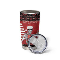 Personalized Hawaii Skull Christmas Tumbler Cup Mele Kalikimaka Hawaiian Kakau LT14 - Polynesian Pride