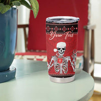 Personalized Hawaii Skull Christmas Tumbler Cup Mele Kalikimaka Hawaiian Kakau LT14 - Polynesian Pride