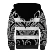 Hawke's Bay Custom Rugby New Zealand Sherpa Hoodie Aotearoa Maori Pukana Tiki Mascot