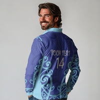 Northland Custom Rugby New Zealand Long Sleeve Polo Shirt Aotearoa Maori Pukana Tiki Mascot