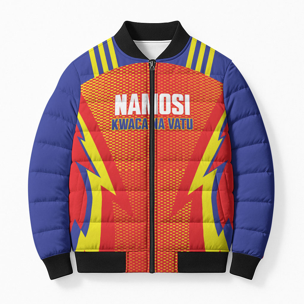 Namosi Fiji 2026 Rugby Custom Bomber Puffer Jacket Kwaca Na Vatu LT14 Unisex Red - Polynesian Pride