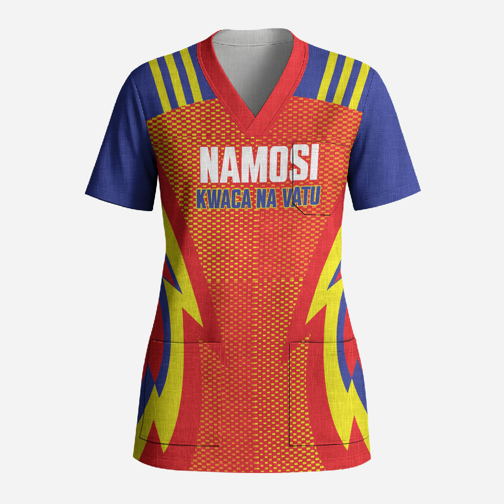Namosi Fiji 2026 Rugby Custom Scrub Top Kwaca Na Vatu LT14 Adult Red - Polynesian Pride