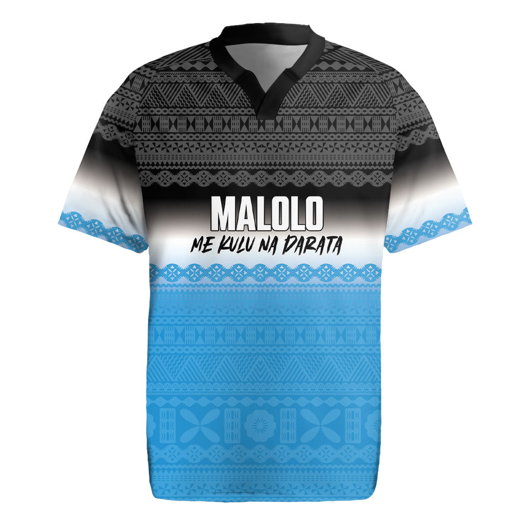 Malolo Fiji 2026 Rugby Personalised Rugby Jersey Me Kulu Na Darata Fijian Tapa Pattern LT14 Blue - Polynesian Pride