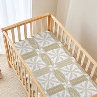 Beige Ngatu Pattern Malo e Lelei Tonga Baby Bed Cover LT14 - Polynesian Pride