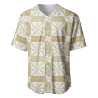 Beige Ngatu Pattern Malo e Lelei Tonga Baseball Jersey LT14 Beige - Polynesian Pride