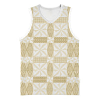 Beige Ngatu Pattern Malo e Lelei Tonga Basketball Jersey LT14 Unisex Beige - Polynesian Pride