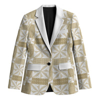Beige Ngatu Pattern Malo e Lelei Tonga Blazer LT14 Unisex Beige - Polynesian Pride