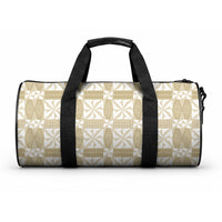 Beige Ngatu Pattern Malo e Lelei Tonga Duffle Bag LT14 One size Beige - Polynesian Pride