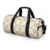 Beige Ngatu Pattern Malo e Lelei Tonga Duffle Bag LT14 - Polynesian Pride