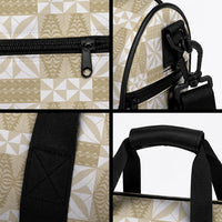 Beige Ngatu Pattern Malo e Lelei Tonga Duffle Bag LT14 - Polynesian Pride