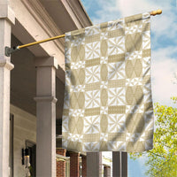 Beige Ngatu Pattern Malo e Lelei Tonga Garden Flag LT14 House Flag Beige - Polynesian Pride