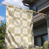 Beige Ngatu Pattern Malo e Lelei Tonga Garden Flag LT14 - Polynesian Pride