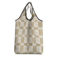 Beige Ngatu Pattern Malo e Lelei Tonga Grocery Bag LT14 - Polynesian Pride