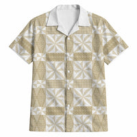 Beige Ngatu Pattern Malo e Lelei Tonga Hawaiian Shirt LT14 Beige - Polynesian Pride