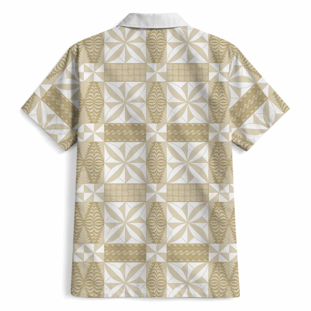 Beige Ngatu Pattern Malo e Lelei Tonga Hawaiian Shirt LT14 - Polynesian Pride