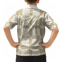 Beige Ngatu Pattern Malo e Lelei Tonga Hawaiian Shirt LT14 - Polynesian Pride