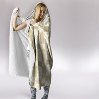 Beige Ngatu Pattern Malo e Lelei Tonga Hooded Blanket LT14 - Polynesian Pride