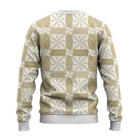 Beige Ngatu Pattern Malo e Lelei Tonga Ugly Christmas Sweater LT14 - Polynesian Pride