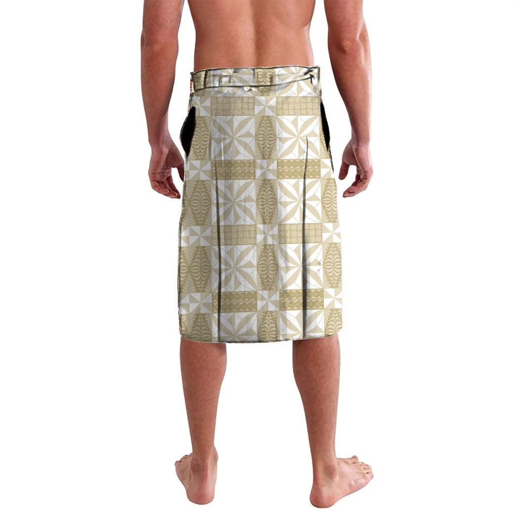 Beige Ngatu Pattern Malo e Lelei Tonga Lavalava LT14 - Polynesian Pride