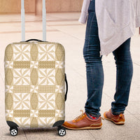Beige Ngatu Pattern Malo e Lelei Tonga Luggage Cover LT14 Beige - Polynesian Pride