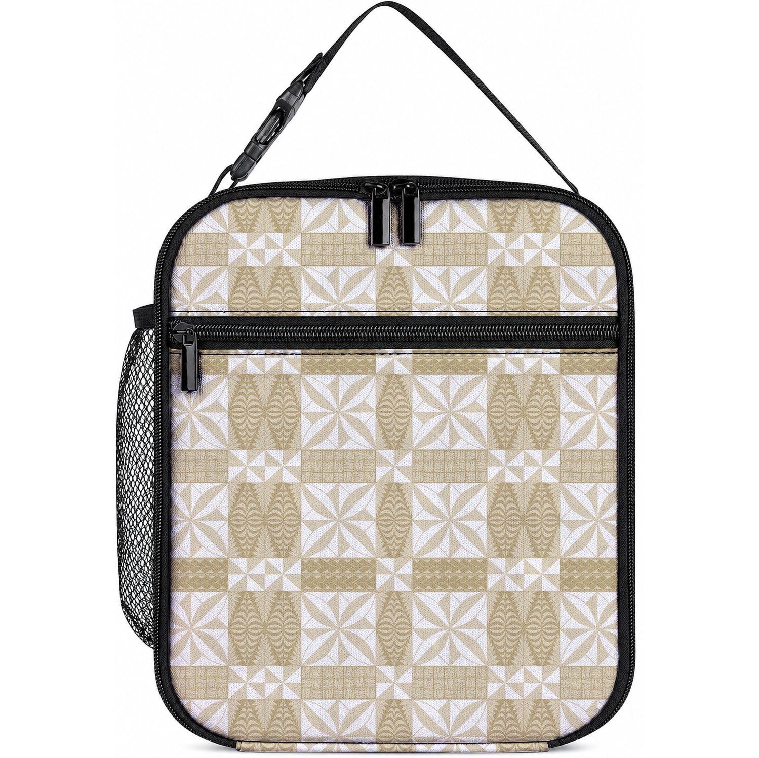 Beige Ngatu Pattern Malo e Lelei Tonga Lunch Bag
