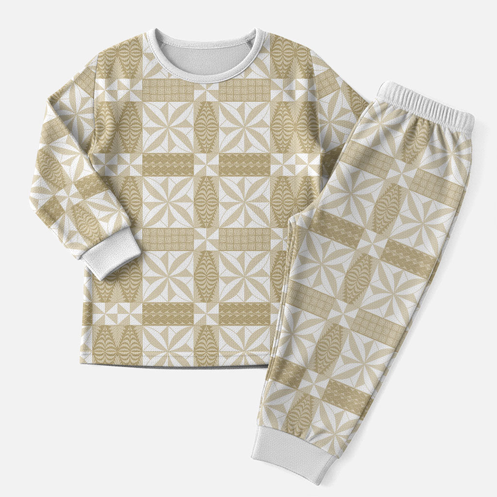 Beige Ngatu Pattern Malo e Lelei Tonga Christmas Pajama Set LT14 Men Beige - Polynesian Pride
