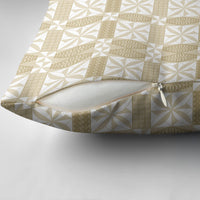 Beige Ngatu Pattern Malo e Lelei Tonga Pillow Cover LT14 - Polynesian Pride