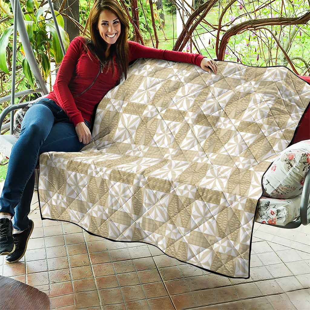 Beige Ngatu Pattern Malo e Lelei Tonga Quilt LT14 - Polynesian Pride
