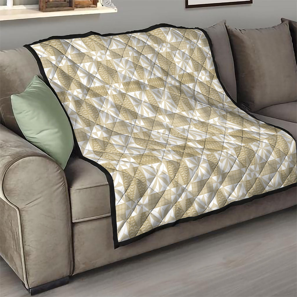 Beige Ngatu Pattern Malo e Lelei Tonga Quilt LT14 - Polynesian Pride