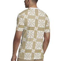 Beige Ngatu Pattern Malo e Lelei Tonga Rugby Jersey LT14 - Polynesian Pride