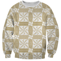 Beige Ngatu Pattern Malo e Lelei Tonga Sweatshirt LT14 Unisex Beige - Polynesian Pride