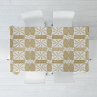 Beige Ngatu Pattern Malo e Lelei Tonga Tablecloth LT14 Beige - Polynesian Pride