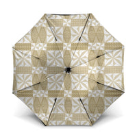 Beige Ngatu Pattern Malo e Lelei Tonga Umbrella LT14 One Size Folded 11.42 inch Opened Diameter 37.4 inch Beige - Polynesian Pride