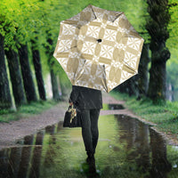 Beige Ngatu Pattern Malo e Lelei Tonga Umbrella LT14 - Polynesian Pride