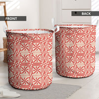 Red Ngatu Pattern Malo e Lelei Tonga Laundry Basket LT14 - Polynesian Pride