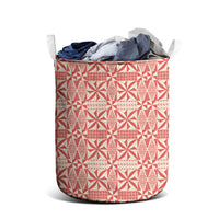 Red Ngatu Pattern Malo e Lelei Tonga Laundry Basket LT14 - Polynesian Pride