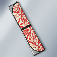 Red Ngatu Pattern Malo e Lelei Tonga Auto Sun Shade LT14 - Polynesian Pride