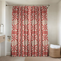 Red Ngatu Pattern Malo e Lelei Tonga Bathroom Set LT14 Shower Curtain Only Red - Polynesian Pride