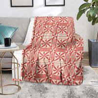 Red Ngatu Pattern Malo e Lelei Tonga Blanket LT14 - Polynesian Pride