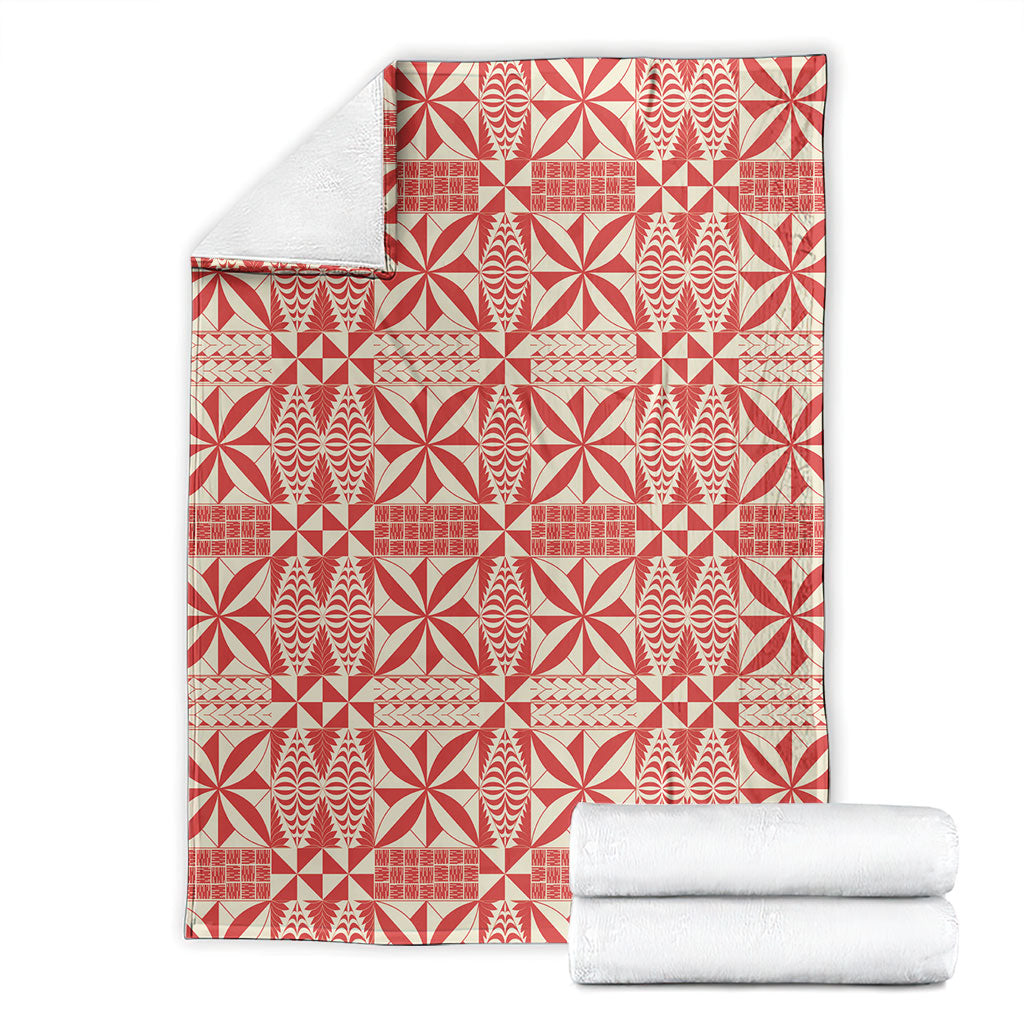 Red Ngatu Pattern Malo e Lelei Tonga Blanket LT14 - Polynesian Pride
