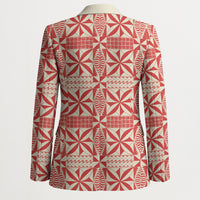 Red Ngatu Pattern Malo e Lelei Tonga Blazer LT14 - Polynesian Pride