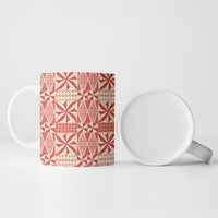 Red Ngatu Pattern Malo e Lelei Tonga Ceramic Mug LT14 - Polynesian Pride