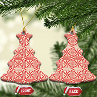 Red Ngatu Pattern Malo e Lelei Tonga Ceramic Ornament LT14 Christmas Tree Red - Polynesian Pride