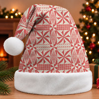 Red Ngatu Pattern Malo e Lelei Tonga Christmas Santa Hat LT14 Without Fur Red - Polynesian Pride