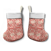Red Ngatu Pattern Malo e Lelei Tonga Christmas Stocking LT14 - Polynesian Pride